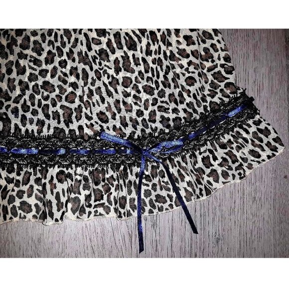 Rampage Leopard Print Lace Babydoll Lingerie Plus Size 1X Mesh Chemise Slip - Picture 3 of 7